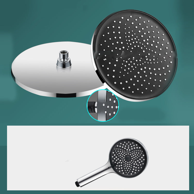 Modern Rectangle Shower Head Combo Standard Spray Pattern with Handheld Shower Head 10"L x 10"W Silver Handheld Shower & Large Shower Head Clearhalo 'Bathroom Remodel & Bathroom Fixtures' 'Home Improvement' 'home_improvement' 'home_improvement_shower_heads' 'Shower Heads' 'shower_heads' 'Showers & Bathtubs Plumbing' 'Showers & Bathtubs' 7407209
