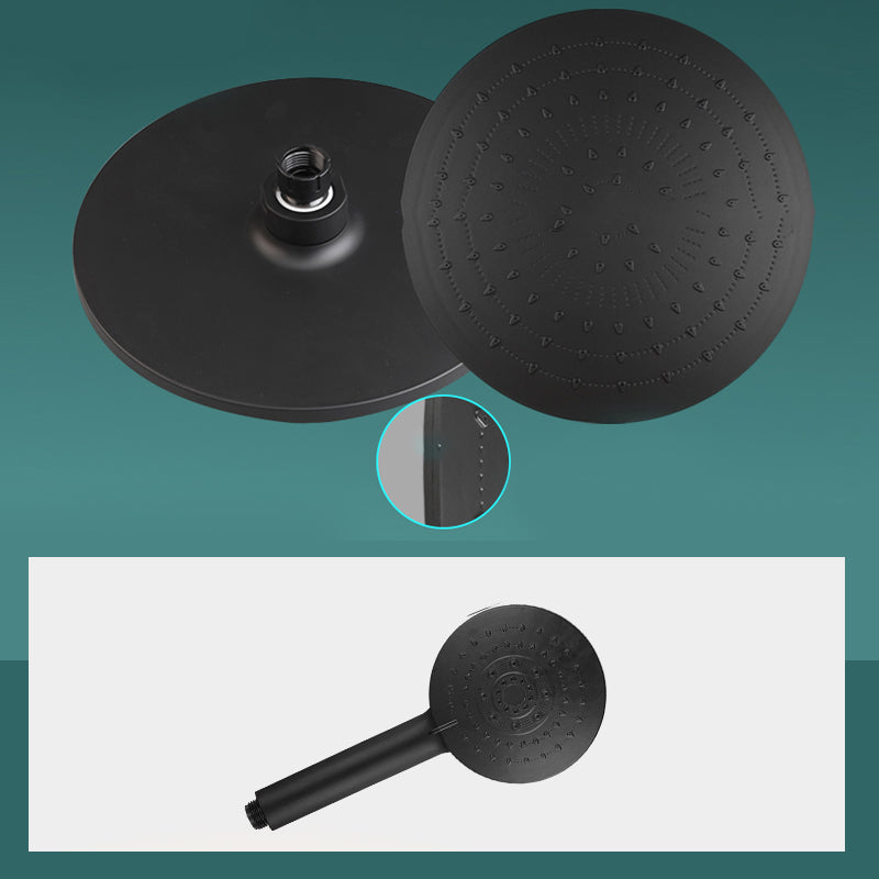 Modern Rectangle Shower Head Combo Standard Spray Pattern with Handheld Shower Head 9"L x 9"W Black Handheld Shower & Large Shower Head Clearhalo 'Bathroom Remodel & Bathroom Fixtures' 'Home Improvement' 'home_improvement' 'home_improvement_shower_heads' 'Shower Heads' 'shower_heads' 'Showers & Bathtubs Plumbing' 'Showers & Bathtubs' 7407210