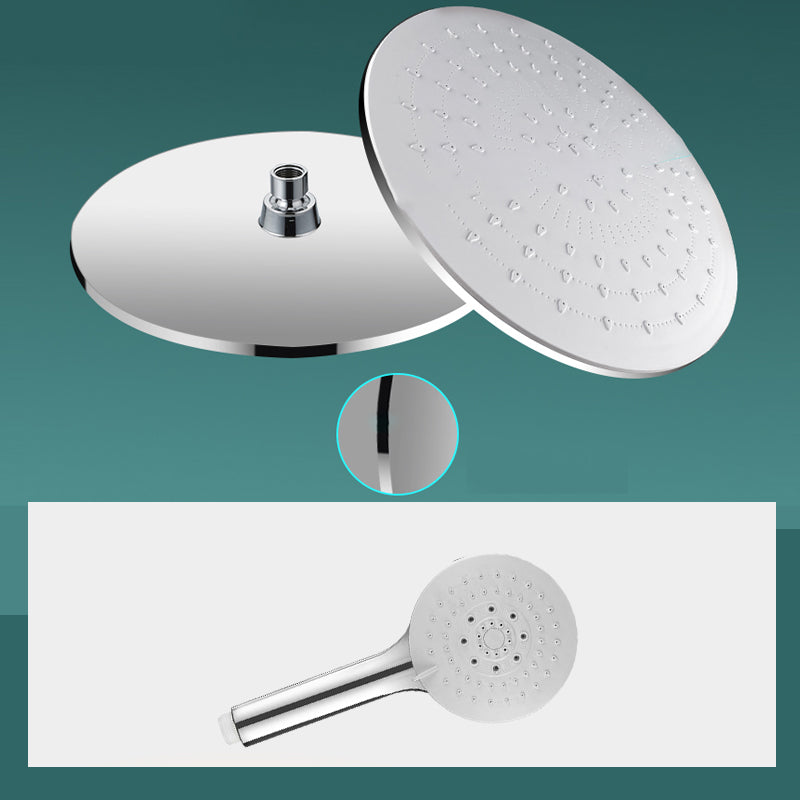 Modern Rectangle Shower Head Combo Standard Spray Pattern with Handheld Shower Head 9"L x 9"W Silver Handheld Shower & Large Shower Head Clearhalo 'Bathroom Remodel & Bathroom Fixtures' 'Home Improvement' 'home_improvement' 'home_improvement_shower_heads' 'Shower Heads' 'shower_heads' 'Showers & Bathtubs Plumbing' 'Showers & Bathtubs' 7407211