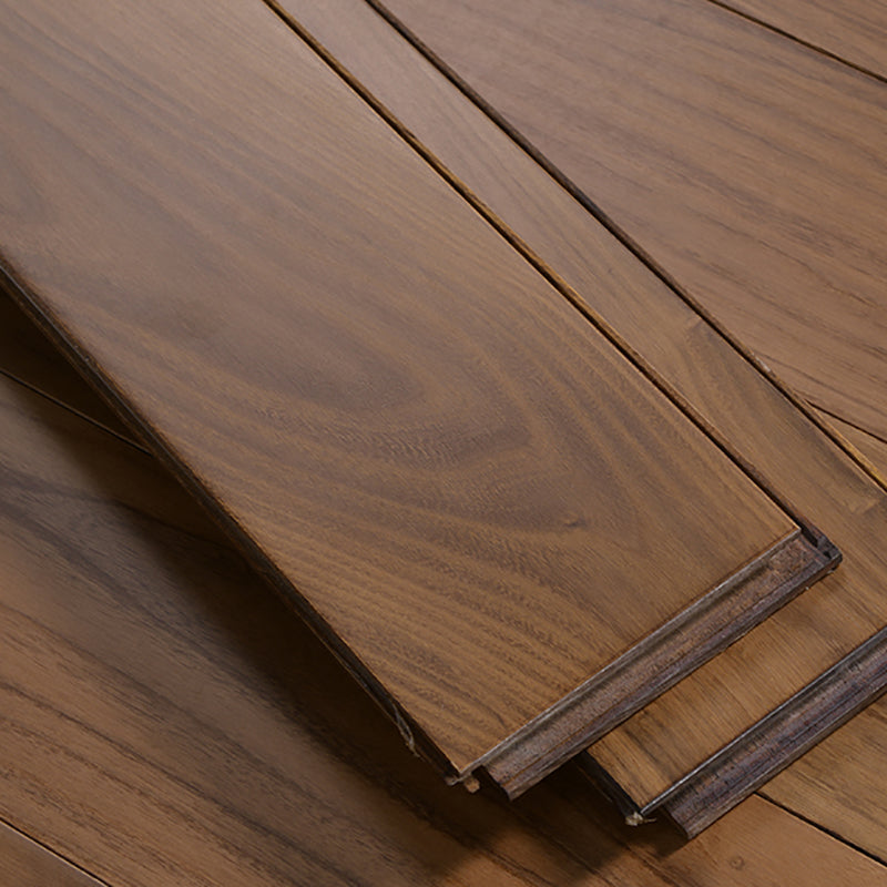 Traditional Flooring Tiles Solid Wood Water Resistant Click-Locking Plank Flooring Walnut Clearhalo 'Flooring 'Hardwood Flooring' 'hardwood_flooring' 'Home Improvement' 'home_improvement' 'home_improvement_hardwood_flooring' Walls and Ceiling' 7407579