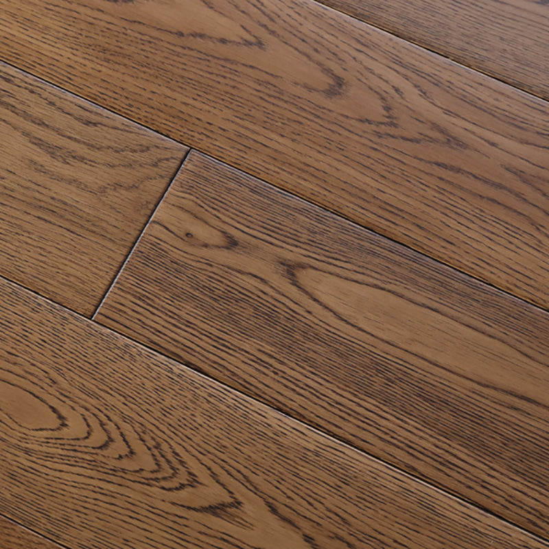 Traditional Flooring Tiles Solid Wood Water Resistant Click-Locking Plank Flooring Brown Clearhalo 'Flooring 'Hardwood Flooring' 'hardwood_flooring' 'Home Improvement' 'home_improvement' 'home_improvement_hardwood_flooring' Walls and Ceiling' 7407581