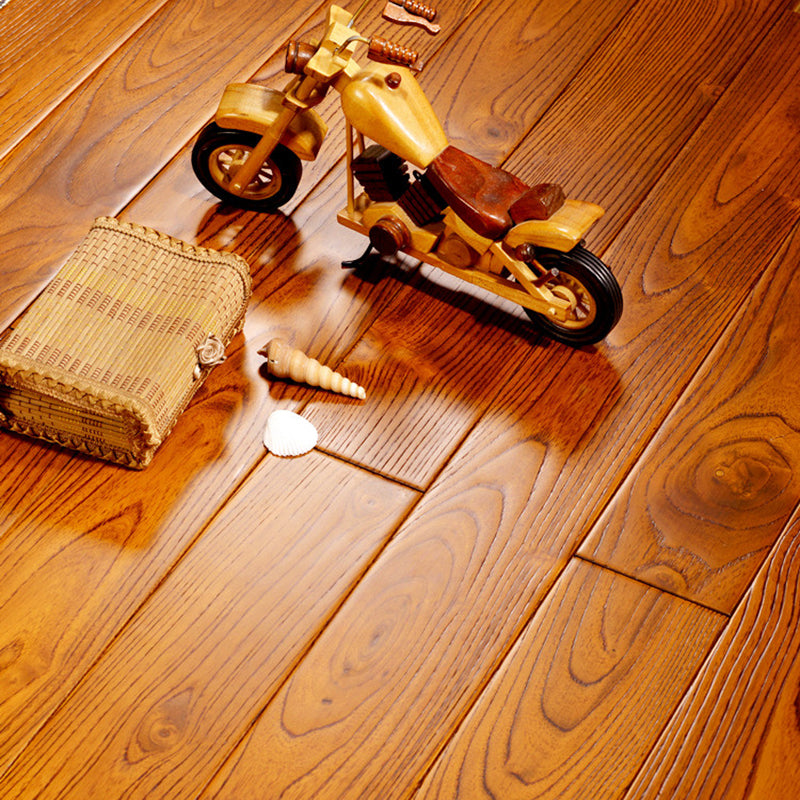 Traditional Plank Flooring Wire Brushed Waterproof Click-Locking Wood Tile Set Brown Yellow Clearhalo 'Flooring 'Hardwood Flooring' 'hardwood_flooring' 'Home Improvement' 'home_improvement' 'home_improvement_hardwood_flooring' Walls and Ceiling' 7407621