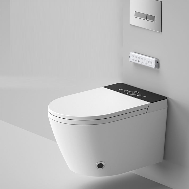 Contemporary Wall Mount Flush Toilet Heated Seat Included Urine Toilet for Washroom Black Manual Lid (Standard) Toilet with High Tanker Clearhalo 'Bathroom Remodel & Bathroom Fixtures' 'Home Improvement' 'home_improvement' 'home_improvement_toilets' 'Toilets & Bidets' 'Toilets' 7407904