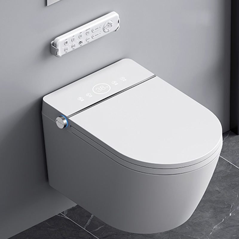 Contemporary Wall Mount Flush Toilet Heated Seat Included Urine Toilet for Washroom White Toilet with Low Tanker Clearhalo 'Bathroom Remodel & Bathroom Fixtures' 'Home Improvement' 'home_improvement' 'home_improvement_toilets' 'Toilets & Bidets' 'Toilets' 7407905