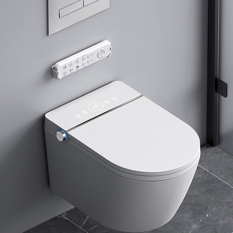 Contemporary Wall Mount Flush Toilet Heated Seat Included Urine Toilet for Washroom White Toilet with High Tanker Clearhalo 'Bathroom Remodel & Bathroom Fixtures' 'Home Improvement' 'home_improvement' 'home_improvement_toilets' 'Toilets & Bidets' 'Toilets' 7407908