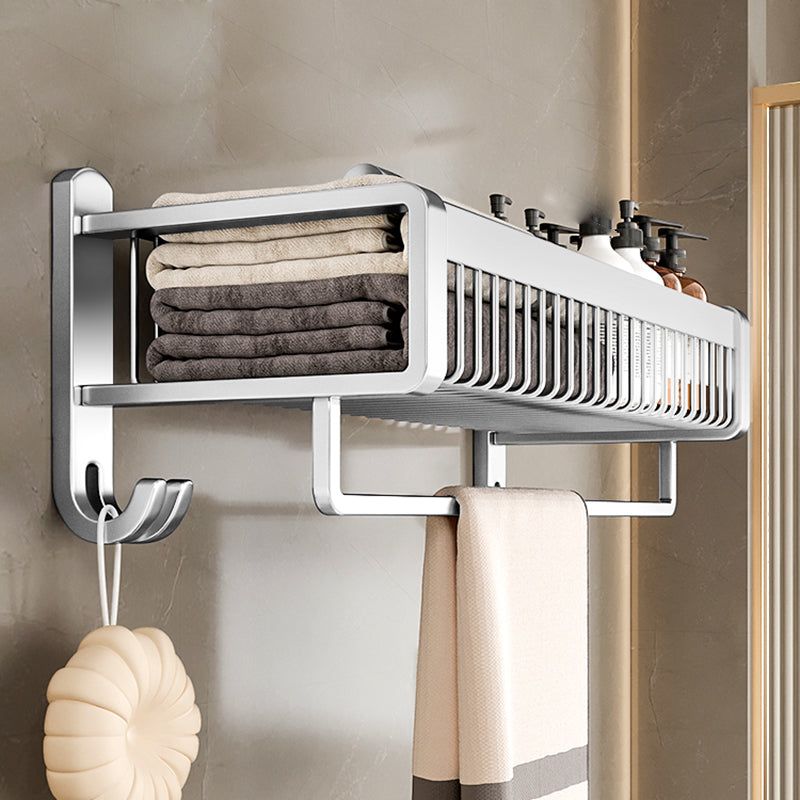 Metal Bathroom Hardware Set Adhesive Mount Bathroom Accessory Kit Silver Clearhalo 'Bathroom Hardware Sets' 'Bathroom Hardware' 'Bathroom Remodel & Bathroom Fixtures' 'bathroom_hardware_sets' 'Home Improvement' 'home_improvement' 'home_improvement_bathroom_hardware_sets' 7408449