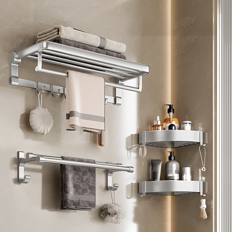 Metal Bathroom Hardware Set Adhesive Mount Bathroom Accessory Kit White 4-Piece Set Clearhalo 'Bathroom Hardware Sets' 'Bathroom Hardware' 'Bathroom Remodel & Bathroom Fixtures' 'bathroom_hardware_sets' 'Home Improvement' 'home_improvement' 'home_improvement_bathroom_hardware_sets' 7408455