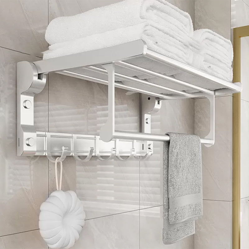 Metal Bathroom Hardware Set Adhesive Mount Bathroom Accessory Kit Cream Towel Rack (20"L with Hook) Clearhalo 'Bathroom Hardware Sets' 'Bathroom Hardware' 'Bathroom Remodel & Bathroom Fixtures' 'bathroom_hardware_sets' 'Home Improvement' 'home_improvement' 'home_improvement_bathroom_hardware_sets' 7408470