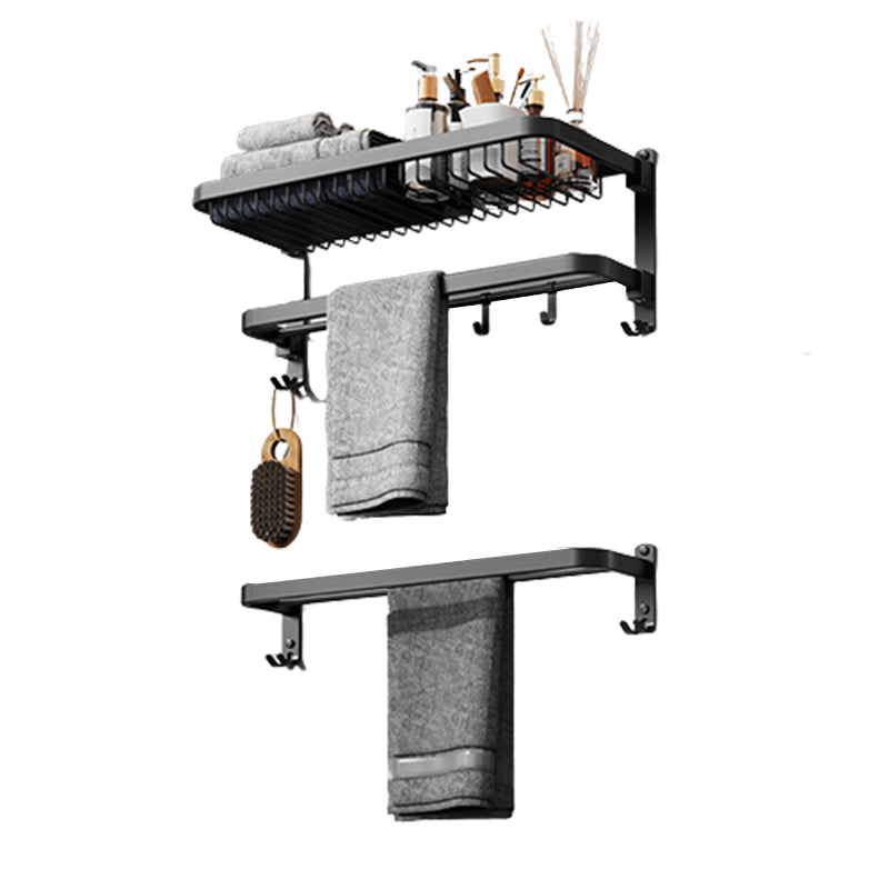 Minimalistic Black Bathroom Accessory Kit Paper Holder Towel Bar Bath Hardware Set Clearhalo 'Bathroom Hardware Sets' 'Bathroom Hardware' 'Bathroom Remodel & Bathroom Fixtures' 'bathroom_hardware_sets' 'Home Improvement' 'home_improvement' 'home_improvement_bathroom_hardware_sets' 7408488