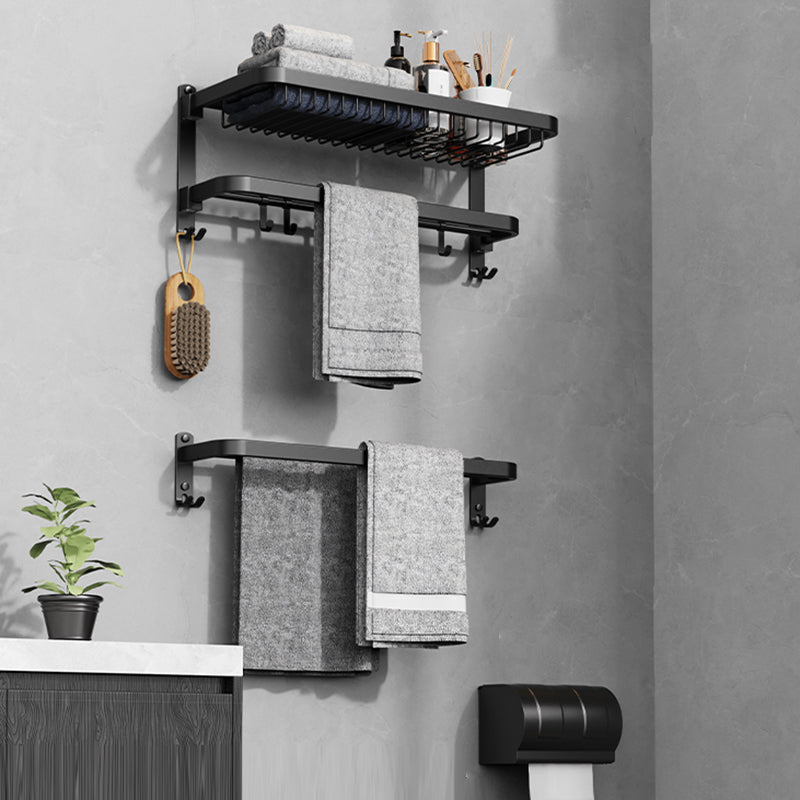 Minimalistic Black Bathroom Accessory Kit Paper Holder Towel Bar Bath Hardware Set 3-Piece Set (Toilet Paper Holder) Clearhalo 'Bathroom Hardware Sets' 'Bathroom Hardware' 'Bathroom Remodel & Bathroom Fixtures' 'bathroom_hardware_sets' 'Home Improvement' 'home_improvement' 'home_improvement_bathroom_hardware_sets' 7408490