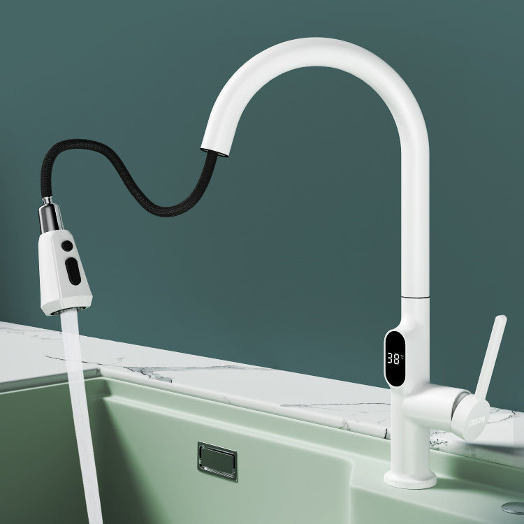 Digital Display Kitchen Faucet Touchless Sensor with Pull Out Sprayer Clearhalo 'Home Improvement' 'home_improvement' 'home_improvement_kitchen_faucets' 'Kitchen Faucets' 'Kitchen Remodel & Kitchen Fixtures' 'Kitchen Sinks & Faucet Components' 'kitchen_faucets' 7409112