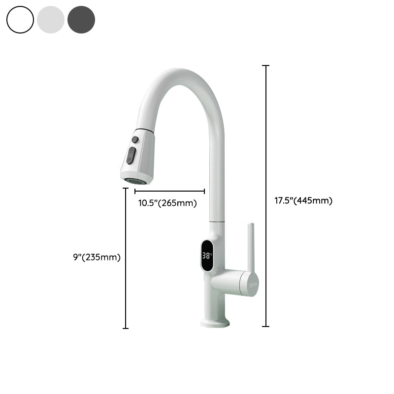 Digital Display Kitchen Faucet Touchless Sensor with Pull Out Sprayer Clearhalo 'Home Improvement' 'home_improvement' 'home_improvement_kitchen_faucets' 'Kitchen Faucets' 'Kitchen Remodel & Kitchen Fixtures' 'Kitchen Sinks & Faucet Components' 'kitchen_faucets' 7409120