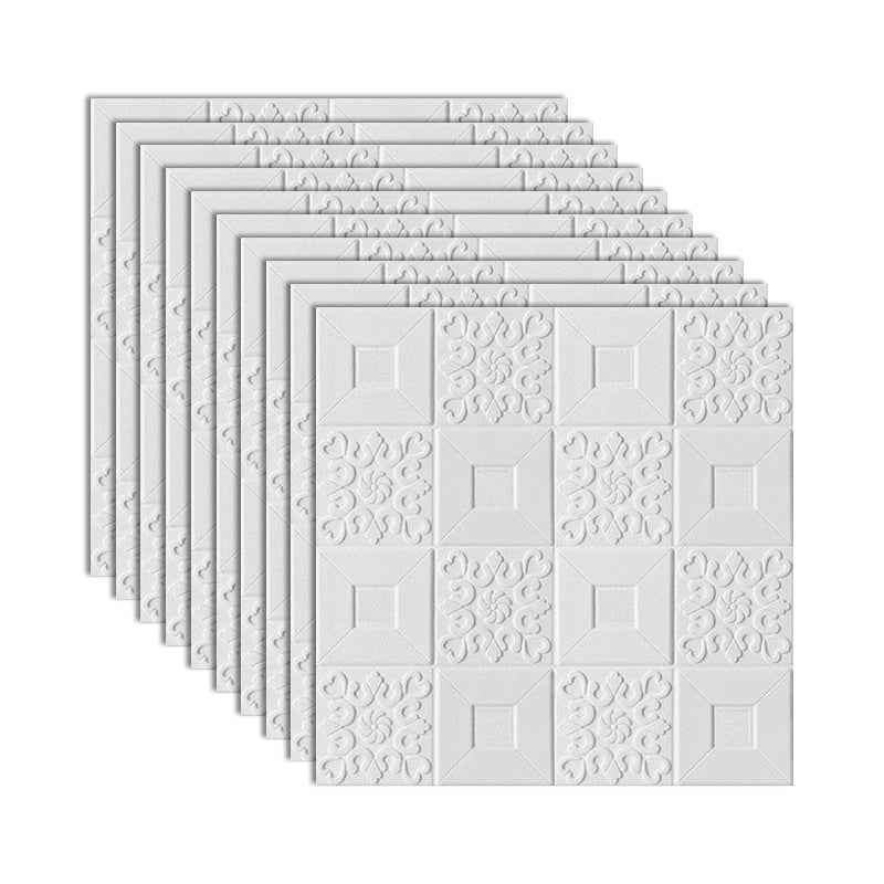 Modern Style Plastic Wall Panel Living Room Peel and Stick 3D Wall Paneling Ivory Clearhalo 'Flooring 'Home Improvement' 'home_improvement' 'home_improvement_wall_paneling' 'Wall Paneling' 'wall_paneling' 'Walls & Ceilings' Walls and Ceiling' 7409176