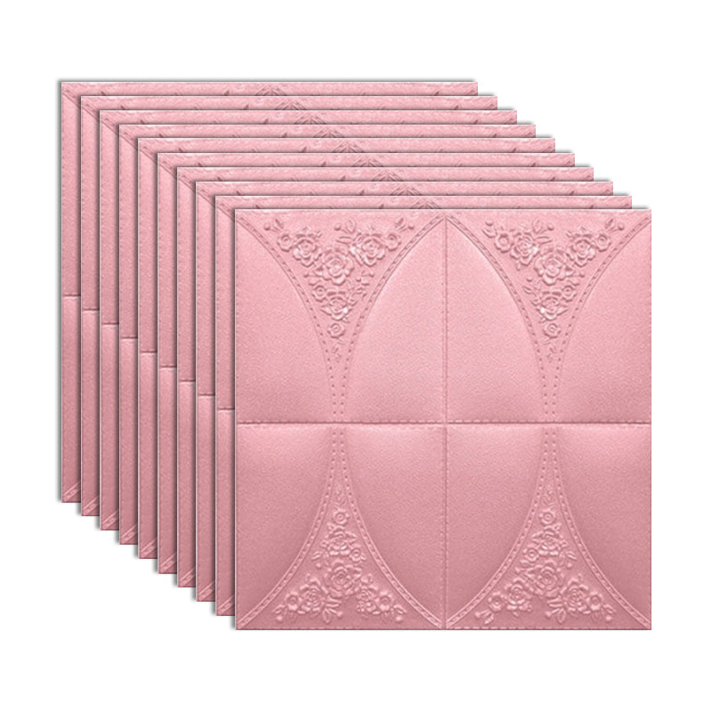 Modern Style Plastic Wall Panel Living Room Peel and Stick 3D Wall Paneling Pink Clearhalo 'Flooring 'Home Improvement' 'home_improvement' 'home_improvement_wall_paneling' 'Wall Paneling' 'wall_paneling' 'Walls & Ceilings' Walls and Ceiling' 7409177