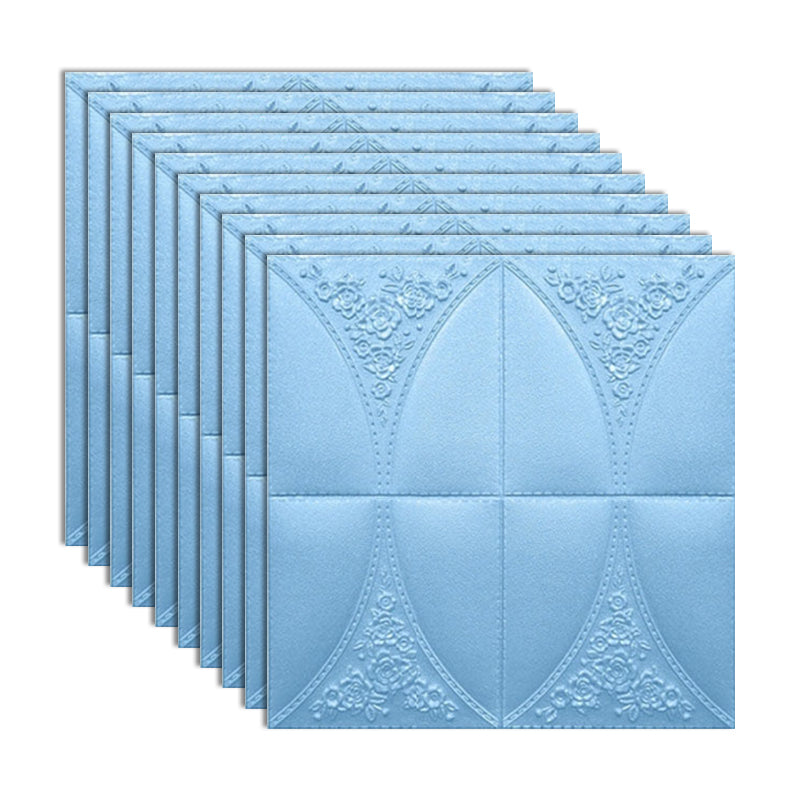 Modern Style Plastic Wall Panel Living Room Peel and Stick 3D Wall Paneling Blue Clearhalo 'Flooring 'Home Improvement' 'home_improvement' 'home_improvement_wall_paneling' 'Wall Paneling' 'wall_paneling' 'Walls & Ceilings' Walls and Ceiling' 7409180