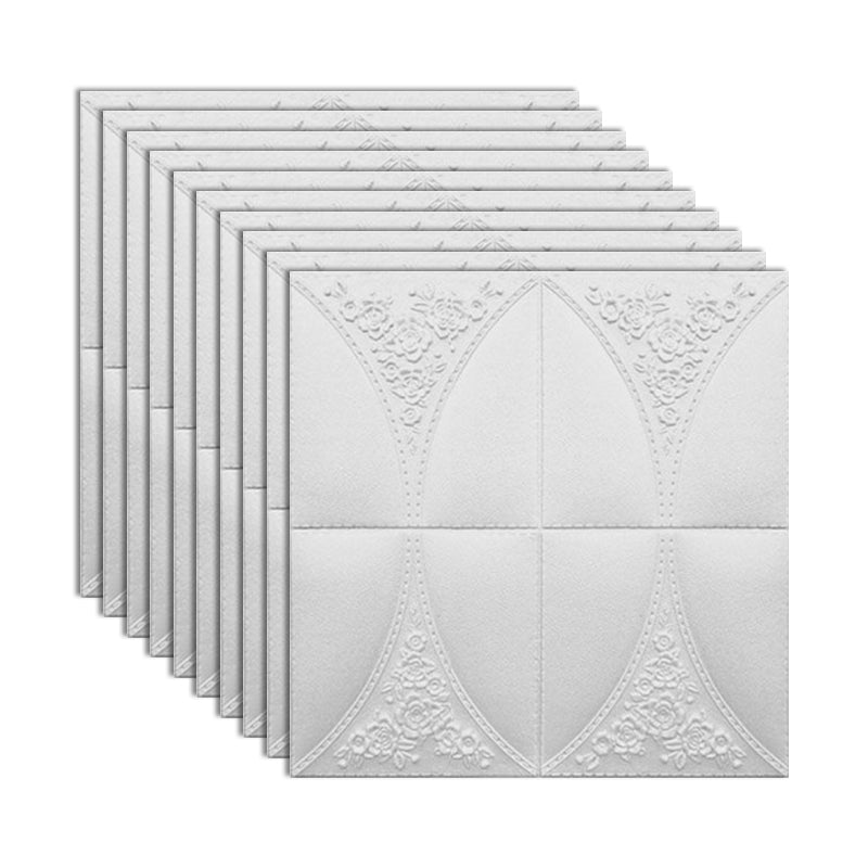 Modern Style Plastic Wall Panel Living Room Peel and Stick 3D Wall Paneling Textured White Clearhalo 'Flooring 'Home Improvement' 'home_improvement' 'home_improvement_wall_paneling' 'Wall Paneling' 'wall_paneling' 'Walls & Ceilings' Walls and Ceiling' 7409185