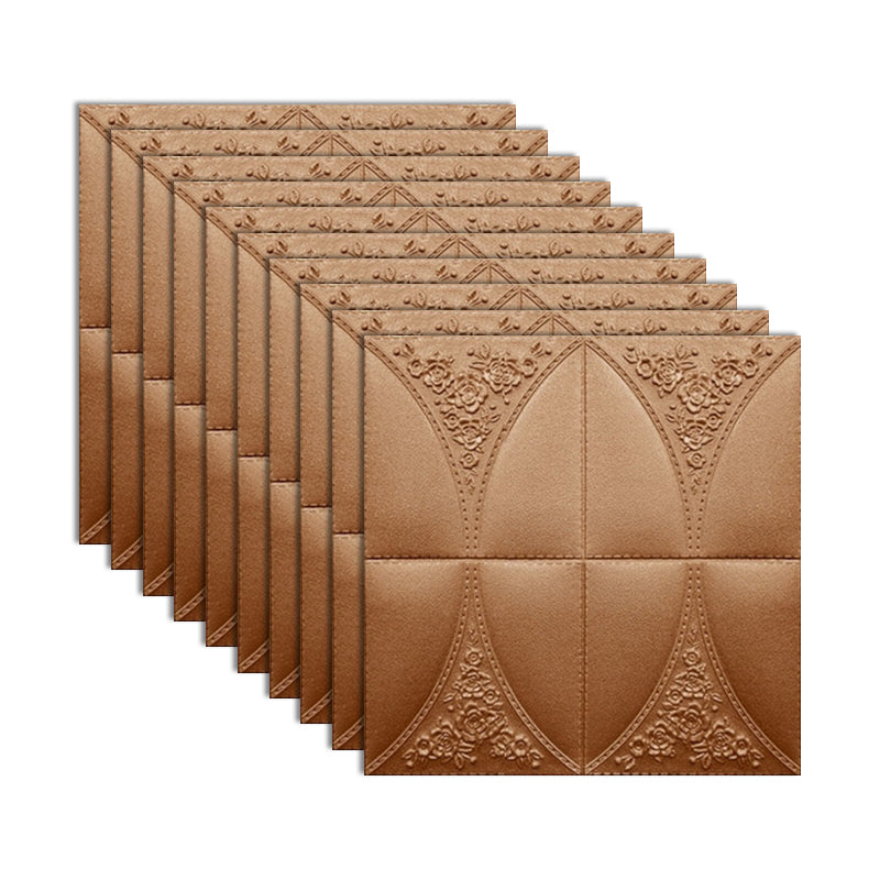 Modern Style Plastic Wall Panel Living Room Peel and Stick 3D Wall Paneling Coppery Clearhalo 'Flooring 'Home Improvement' 'home_improvement' 'home_improvement_wall_paneling' 'Wall Paneling' 'wall_paneling' 'Walls & Ceilings' Walls and Ceiling' 7409187