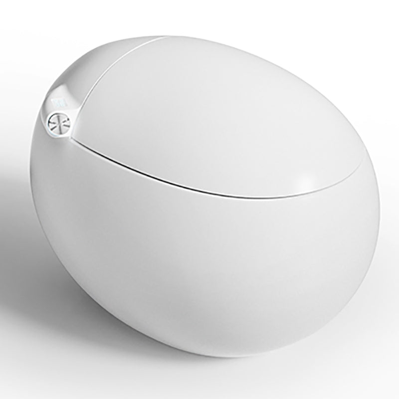 Contemporary Floor Standing Bidet Round Foot Sensor White Temperature Control Automatic Lid( Top Configuration) Clearhalo 'Bathroom Remodel & Bathroom Fixtures' 'Bidets' 'Home Improvement' 'home_improvement' 'home_improvement_bidets' 'Toilets & Bidets' 7409829