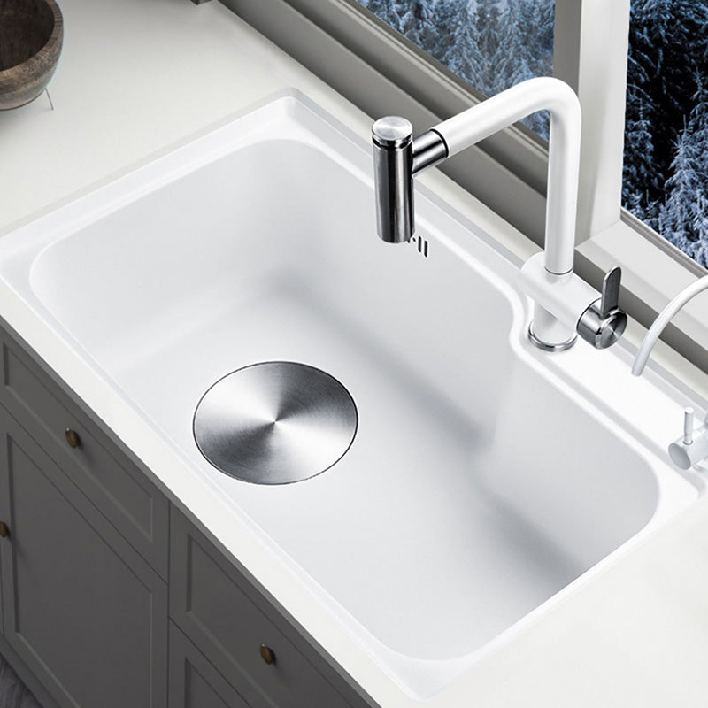 Contemporary Style Kitchen Sink Kitchen Sink with Basket Strainer Clearhalo 'Home Improvement' 'home_improvement' 'home_improvement_kitchen_sinks' 'Kitchen Remodel & Kitchen Fixtures' 'Kitchen Sinks & Faucet Components' 'Kitchen Sinks' 'kitchen_sinks' 7409929