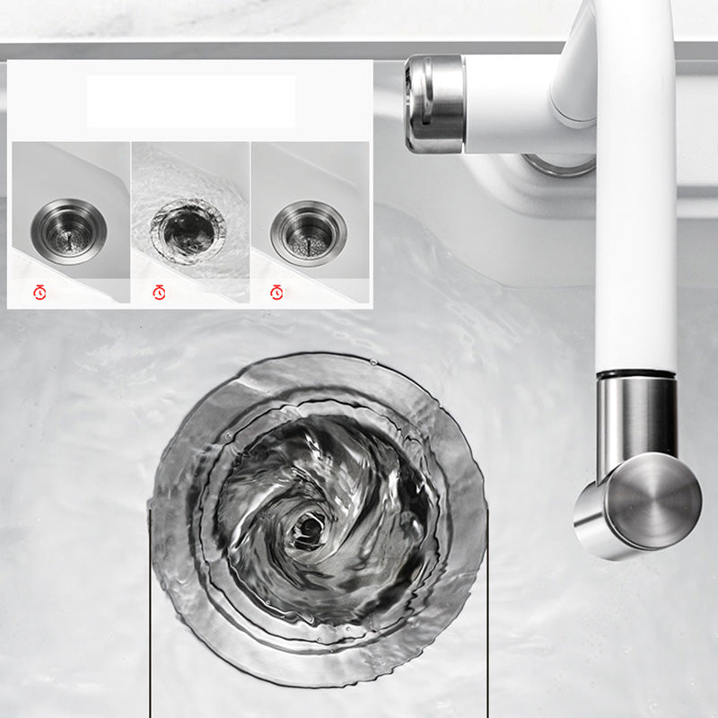 Contemporary Style Kitchen Sink Kitchen Sink with Basket Strainer Clearhalo 'Home Improvement' 'home_improvement' 'home_improvement_kitchen_sinks' 'Kitchen Remodel & Kitchen Fixtures' 'Kitchen Sinks & Faucet Components' 'Kitchen Sinks' 'kitchen_sinks' 7409933