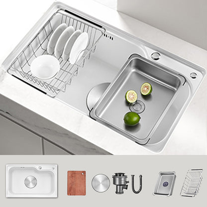 Contemporary Style Kitchen Sink Kitchen Sink with Basket Strainer 26.8"L x 17.3"W x 8.7"H Sink Only None Clearhalo 'Home Improvement' 'home_improvement' 'home_improvement_kitchen_sinks' 'Kitchen Remodel & Kitchen Fixtures' 'Kitchen Sinks & Faucet Components' 'Kitchen Sinks' 'kitchen_sinks' 7409939