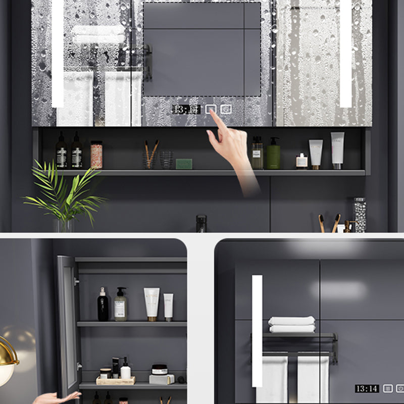 Grey Single Sink Vanity Wood Frame Mirror Rectangular Glam Faucet Vanity with 2 Drawers Clearhalo 'Bathroom Remodel & Bathroom Fixtures' 'Bathroom Vanities' 'bathroom_vanities' 'Home Improvement' 'home_improvement' 'home_improvement_bathroom_vanities' 7410019