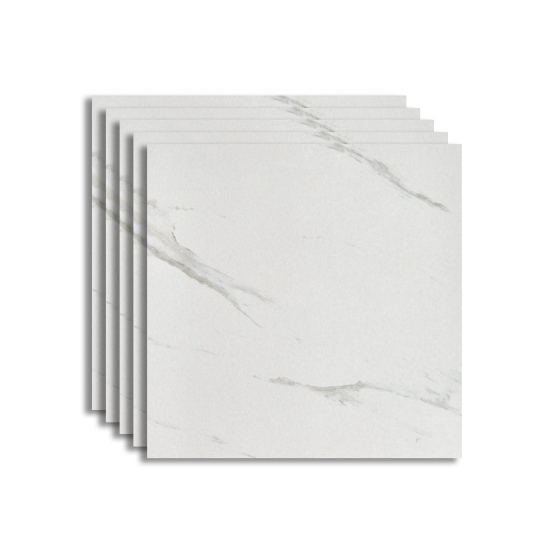 Floor Tile Square Scratch Resistant Ceramic Marble Print Non-Skid Matter Floor Tile White Clearhalo 'Floor Tiles & Wall Tiles' 'floor_tiles_wall_tiles' 'Flooring 'Home Improvement' 'home_improvement' 'home_improvement_floor_tiles_wall_tiles' Walls and Ceiling' 7410537