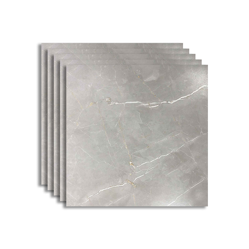 Floor Tile Square Scratch Resistant Ceramic Marble Print Non-Skid Matter Floor Tile Marble Gray Clearhalo 'Floor Tiles & Wall Tiles' 'floor_tiles_wall_tiles' 'Flooring 'Home Improvement' 'home_improvement' 'home_improvement_floor_tiles_wall_tiles' Walls and Ceiling' 7410554