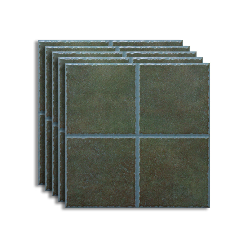 Floor Tiles Square Ceramic Matte Vintage Scratch Resistant Floor Tiles Green Clearhalo 'Floor Tiles & Wall Tiles' 'floor_tiles_wall_tiles' 'Flooring 'Home Improvement' 'home_improvement' 'home_improvement_floor_tiles_wall_tiles' Walls and Ceiling' 7410593