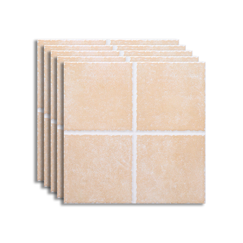 Floor Tiles Square Ceramic Matte Vintage Scratch Resistant Floor Tiles Apricot Clearhalo 'Floor Tiles & Wall Tiles' 'floor_tiles_wall_tiles' 'Flooring 'Home Improvement' 'home_improvement' 'home_improvement_floor_tiles_wall_tiles' Walls and Ceiling' 7410598