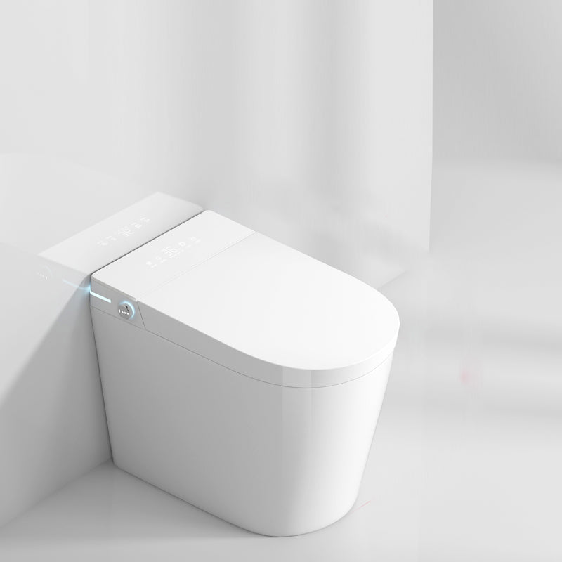 Contemporary One Piece Flush Toilet Heated Seat Included Toilet Bowl for Bathroom White Automatic Lid( Top Configuration) Clearhalo 'Bathroom Remodel & Bathroom Fixtures' 'Home Improvement' 'home_improvement' 'home_improvement_toilets' 'Toilets & Bidets' 'Toilets' 7411532