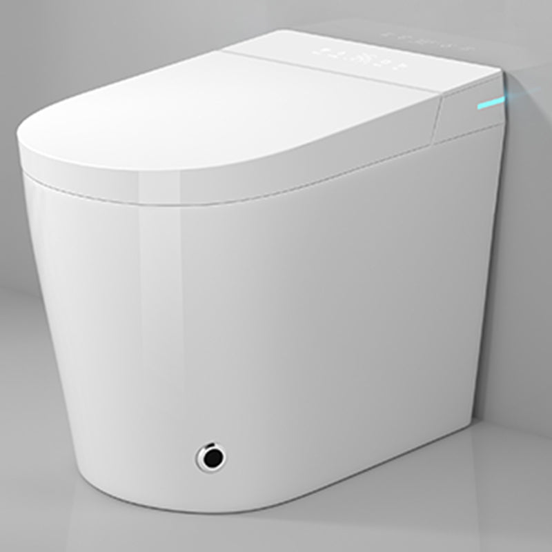 Contemporary One Piece Flush Toilet Heated Seat Included Toilet Bowl for Bathroom White Foot Touch Flush (Standard Configuration) Clearhalo 'Bathroom Remodel & Bathroom Fixtures' 'Home Improvement' 'home_improvement' 'home_improvement_toilets' 'Toilets & Bidets' 'Toilets' 7411535