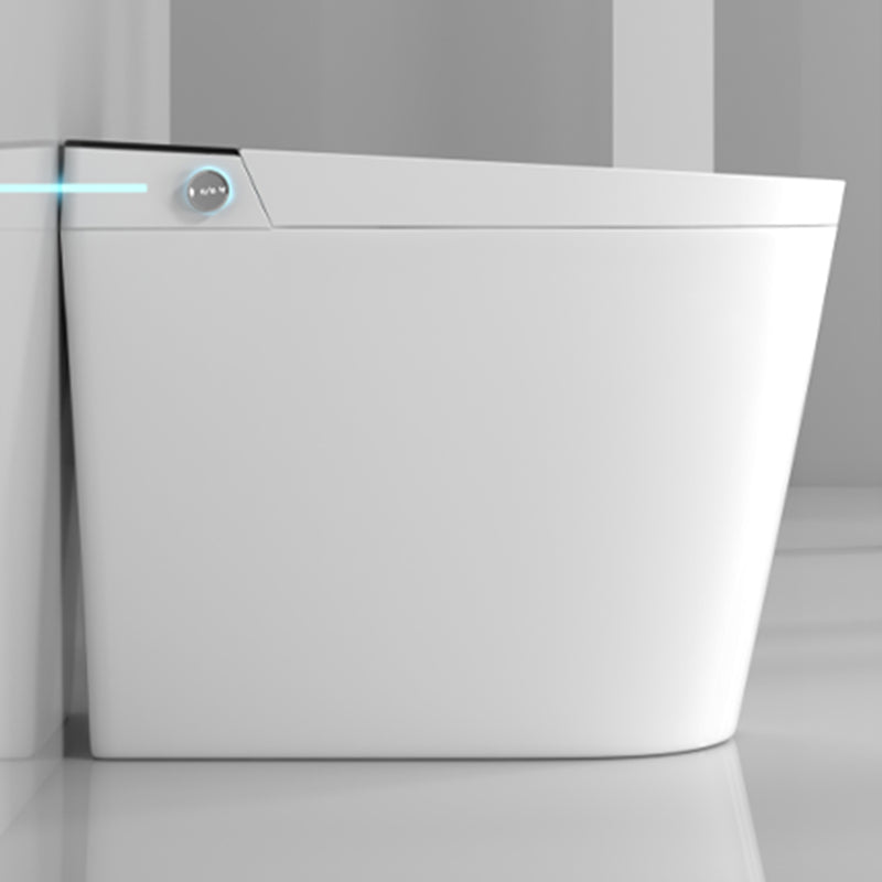 Contemporary One Piece Flush Toilet Heated Seat Included Toilet Bowl for Bathroom Black Automatic Lid( Top Configuration) Clearhalo 'Bathroom Remodel & Bathroom Fixtures' 'Home Improvement' 'home_improvement' 'home_improvement_toilets' 'Toilets & Bidets' 'Toilets' 7411536