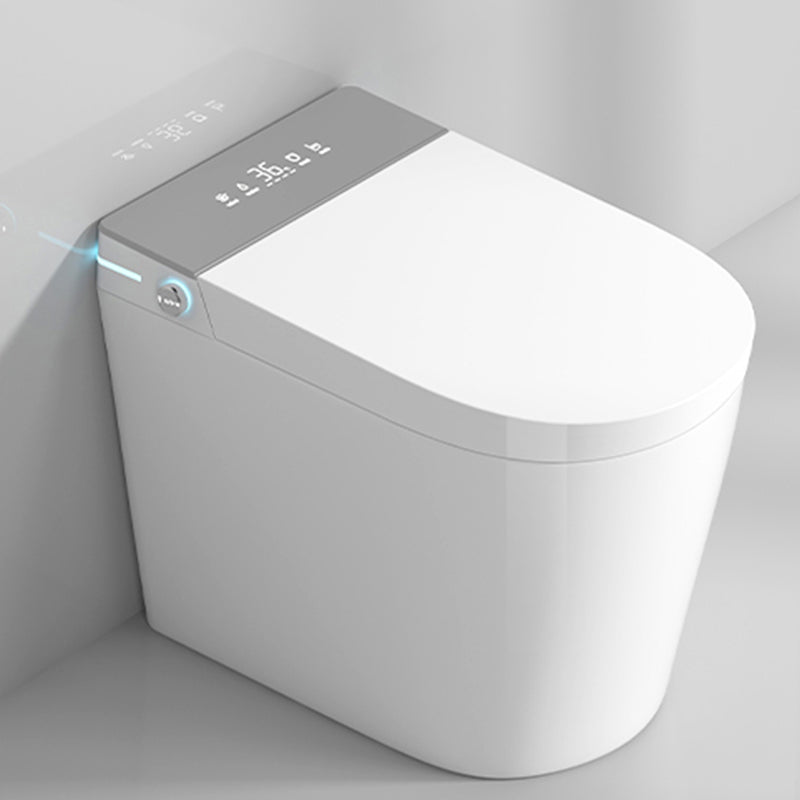 Contemporary One Piece Flush Toilet Heated Seat Included Toilet Bowl for Bathroom Grey Clearhalo 'Bathroom Remodel & Bathroom Fixtures' 'Home Improvement' 'home_improvement' 'home_improvement_toilets' 'Toilets & Bidets' 'Toilets' 7411537