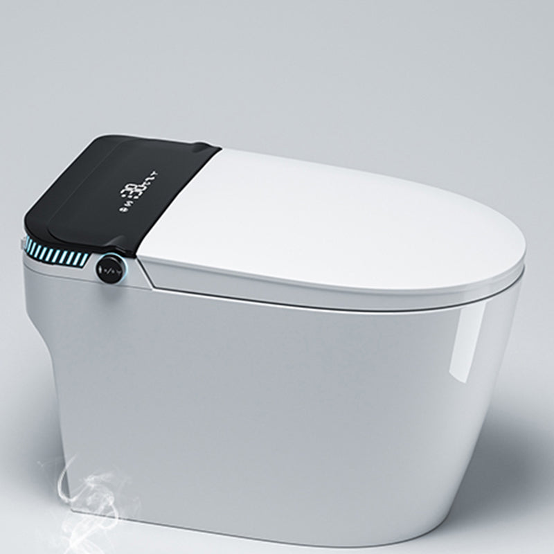 Contemporary Ceramic Flush Toilet Heated Seat Included Toilet Bowl for Washroom Black White Clearhalo 'Bathroom Remodel & Bathroom Fixtures' 'Home Improvement' 'home_improvement' 'home_improvement_toilets' 'Toilets & Bidets' 'Toilets' 7411563