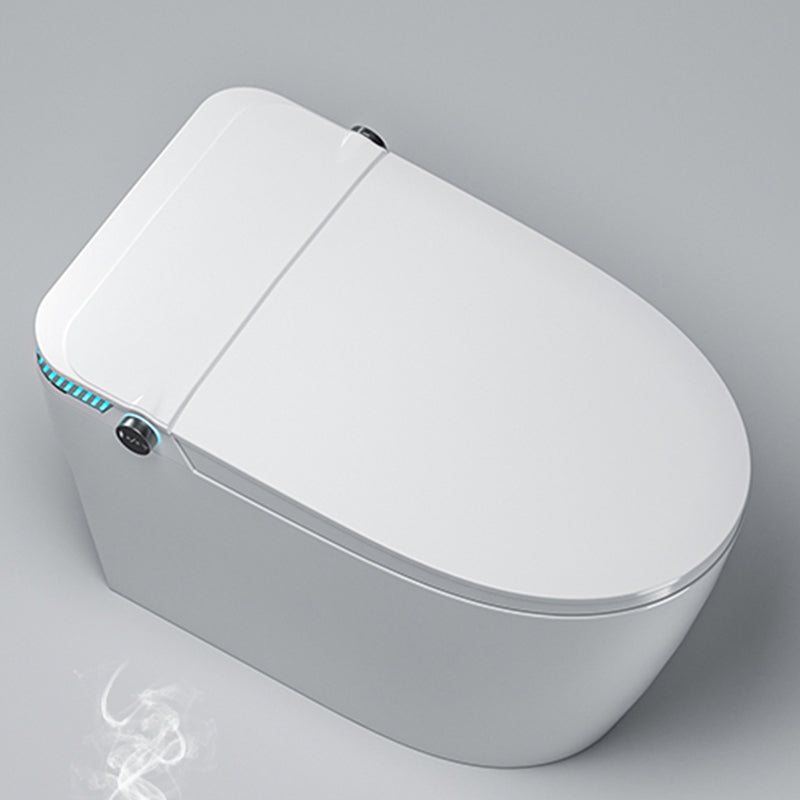 Contemporary Ceramic Flush Toilet Heated Seat Included Toilet Bowl for Washroom White Manual Flip (Standard) Clearhalo 'Bathroom Remodel & Bathroom Fixtures' 'Home Improvement' 'home_improvement' 'home_improvement_toilets' 'Toilets & Bidets' 'Toilets' 7411576