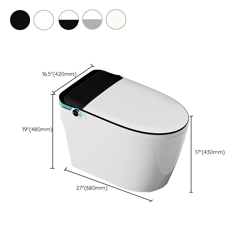 Contemporary Ceramic Flush Toilet Heated Seat Included Toilet Bowl for Washroom Clearhalo 'Bathroom Remodel & Bathroom Fixtures' 'Home Improvement' 'home_improvement' 'home_improvement_toilets' 'Toilets & Bidets' 'Toilets' 7411582