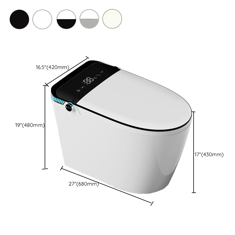 Contemporary Ceramic Flush Toilet Heated Seat Included Toilet Bowl for Washroom Clearhalo 'Bathroom Remodel & Bathroom Fixtures' 'Home Improvement' 'home_improvement' 'home_improvement_toilets' 'Toilets & Bidets' 'Toilets' 7411583