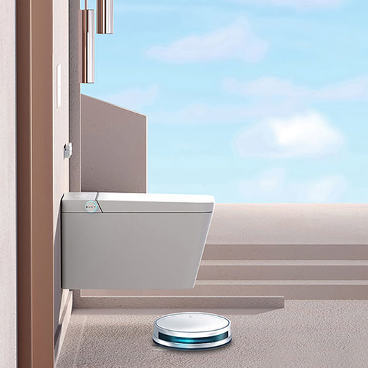 Minimalist Wall Mounted Bidet Foot Sensor White Temperature Control Clearhalo 'Bathroom Remodel & Bathroom Fixtures' 'Bidets' 'Home Improvement' 'home_improvement' 'home_improvement_bidets' 'Toilets & Bidets' 7411734