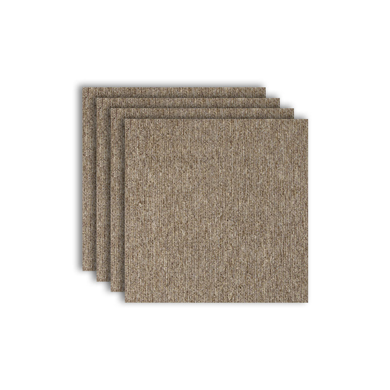Modern Carpet Tiles Level Loop Self Adhesive Stain Resistant Carpet Tile Camel 4-Piece Set Clearhalo 'Carpet Tiles & Carpet Squares' 'carpet_tiles_carpet_squares' 'Flooring 'Home Improvement' 'home_improvement' 'home_improvement_carpet_tiles_carpet_squares' Walls and Ceiling' 7412491