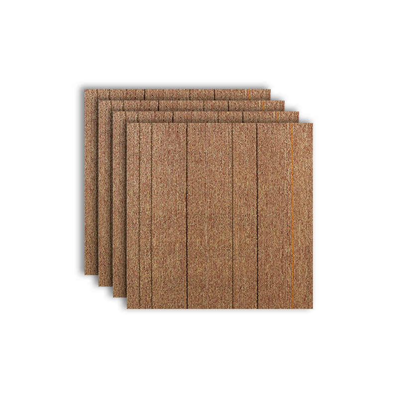 Modern Carpet Tiles Level Loop Self Adhesive Stain Resistant Carpet Tile Light Brown 4-Piece Set Clearhalo 'Carpet Tiles & Carpet Squares' 'carpet_tiles_carpet_squares' 'Flooring 'Home Improvement' 'home_improvement' 'home_improvement_carpet_tiles_carpet_squares' Walls and Ceiling' 7412492