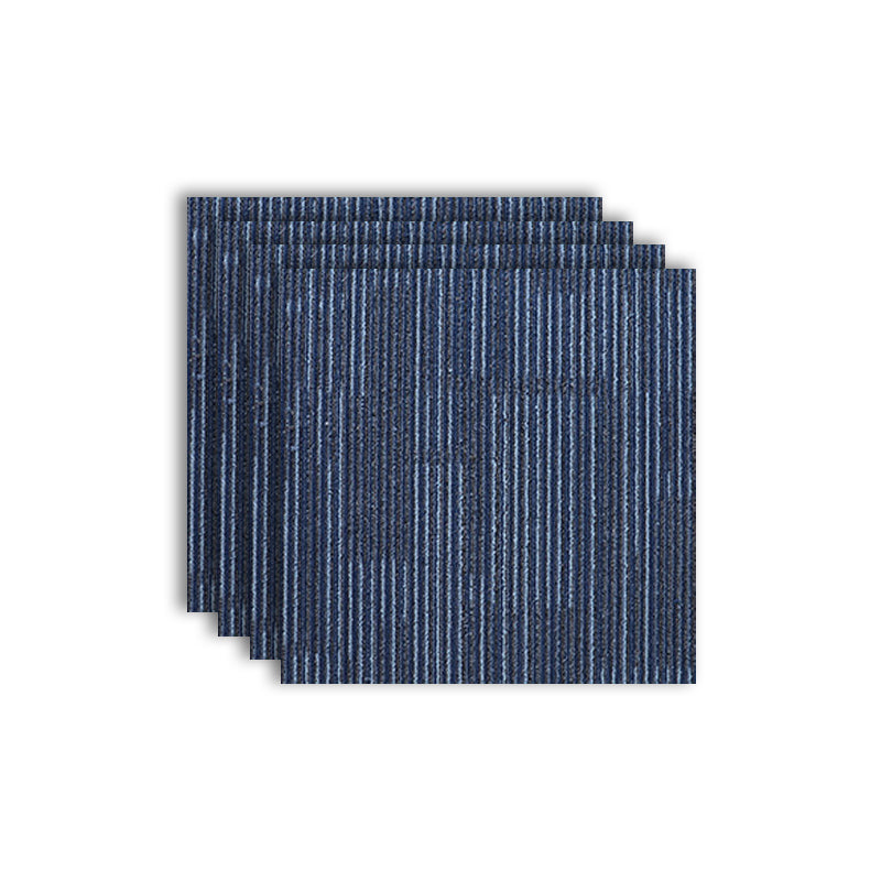 Modern Carpet Tiles Level Loop Self Adhesive Stain Resistant Carpet Tile Lake Blue 4-Piece Set Clearhalo 'Carpet Tiles & Carpet Squares' 'carpet_tiles_carpet_squares' 'Flooring 'Home Improvement' 'home_improvement' 'home_improvement_carpet_tiles_carpet_squares' Walls and Ceiling' 7412494