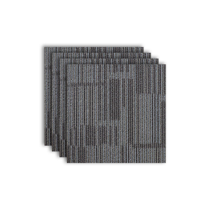 Modern Carpet Tiles Level Loop Self Adhesive Stain Resistant Carpet Tile Silver Gray 4-Piece Set Clearhalo 'Carpet Tiles & Carpet Squares' 'carpet_tiles_carpet_squares' 'Flooring 'Home Improvement' 'home_improvement' 'home_improvement_carpet_tiles_carpet_squares' Walls and Ceiling' 7412499