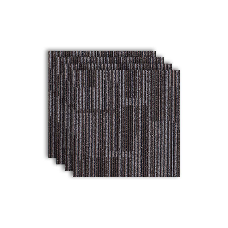 Modern Carpet Tiles Level Loop Self Adhesive Stain Resistant Carpet Tile Gray-Khaki 4-Piece Set Clearhalo 'Carpet Tiles & Carpet Squares' 'carpet_tiles_carpet_squares' 'Flooring 'Home Improvement' 'home_improvement' 'home_improvement_carpet_tiles_carpet_squares' Walls and Ceiling' 7412500