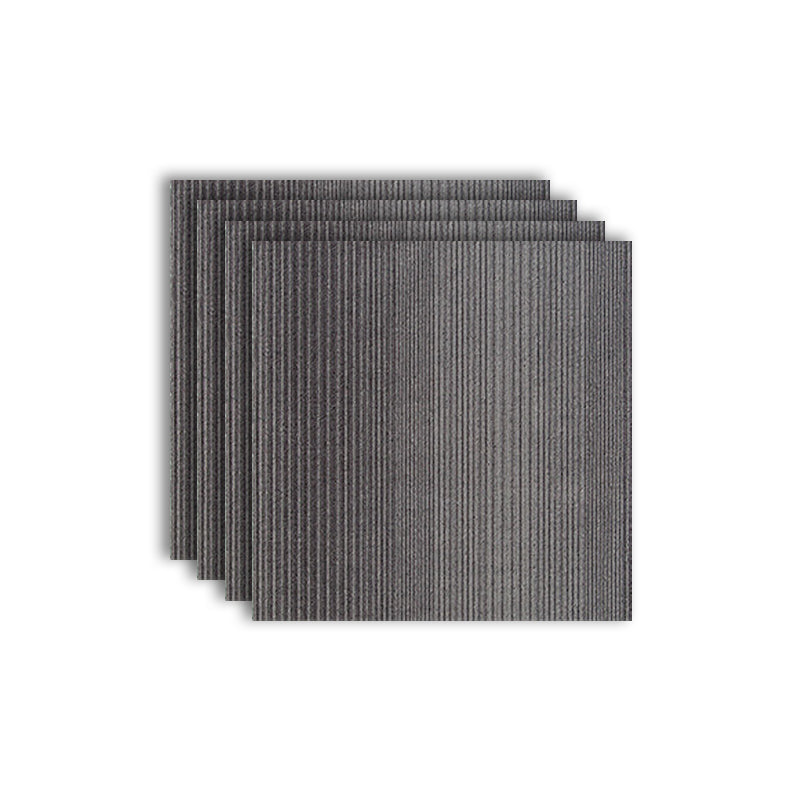 Modern Carpet Tiles Level Loop Self Adhesive Stain Resistant Carpet Tile Gray-White 4-Piece Set Vinyl Clearhalo 'Carpet Tiles & Carpet Squares' 'carpet_tiles_carpet_squares' 'Flooring 'Home Improvement' 'home_improvement' 'home_improvement_carpet_tiles_carpet_squares' Walls and Ceiling' 7412501