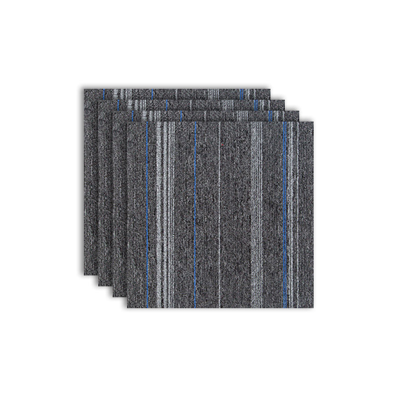 Modern Carpet Tiles Level Loop Self Adhesive Stain Resistant Carpet Tile Gray Blue 4-Piece Set Clearhalo 'Carpet Tiles & Carpet Squares' 'carpet_tiles_carpet_squares' 'Flooring 'Home Improvement' 'home_improvement' 'home_improvement_carpet_tiles_carpet_squares' Walls and Ceiling' 7412507