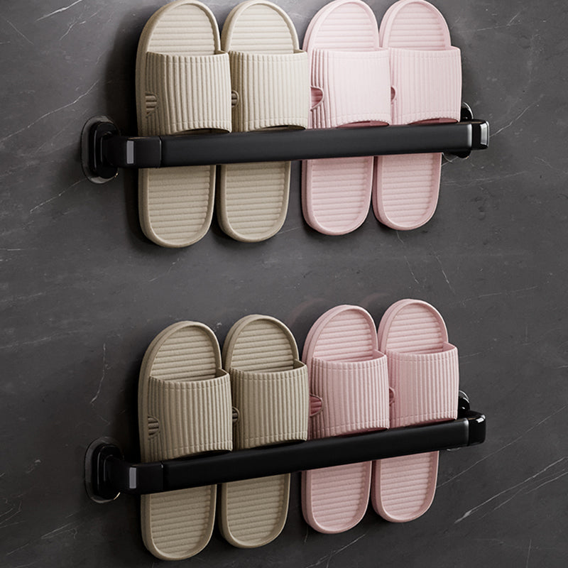 Modern Metal Bathroom Hardware Adhesive Mount Bathroom Accessory Kit Black 2-Piece Set (18"L) Clearhalo 'Bathroom Hardware Sets' 'Bathroom Hardware' 'Bathroom Remodel & Bathroom Fixtures' 'bathroom_hardware_sets' 'Home Improvement' 'home_improvement' 'home_improvement_bathroom_hardware_sets' 7413227