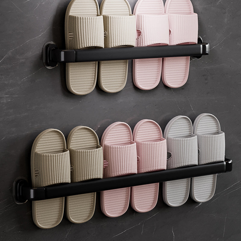 Modern Metal Bathroom Hardware Adhesive Mount Bathroom Accessory Kit Black 2-Piece Set (18"L+27"L)) Clearhalo 'Bathroom Hardware Sets' 'Bathroom Hardware' 'Bathroom Remodel & Bathroom Fixtures' 'bathroom_hardware_sets' 'Home Improvement' 'home_improvement' 'home_improvement_bathroom_hardware_sets' 7413229