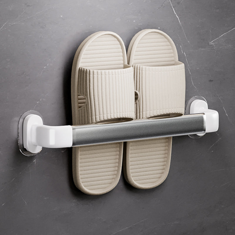 Modern Metal Bathroom Hardware Adhesive Mount Bathroom Accessory Kit Silver Slipper Rack (10"L) Clearhalo 'Bathroom Hardware Sets' 'Bathroom Hardware' 'Bathroom Remodel & Bathroom Fixtures' 'bathroom_hardware_sets' 'Home Improvement' 'home_improvement' 'home_improvement_bathroom_hardware_sets' 7413231