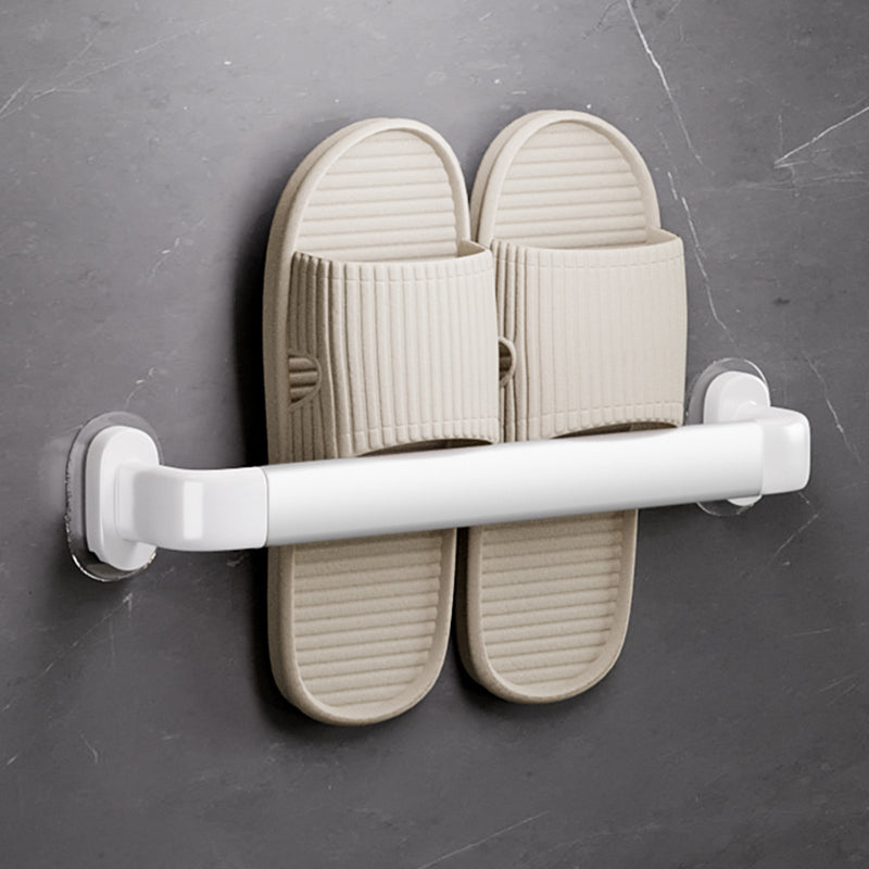 Modern Metal Bathroom Hardware Adhesive Mount Bathroom Accessory Kit White Slipper Rack (10"L) Clearhalo 'Bathroom Hardware Sets' 'Bathroom Hardware' 'Bathroom Remodel & Bathroom Fixtures' 'bathroom_hardware_sets' 'Home Improvement' 'home_improvement' 'home_improvement_bathroom_hardware_sets' 7413241